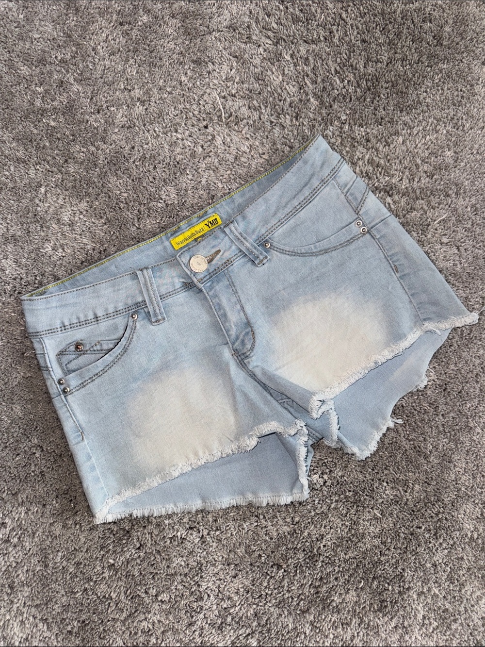 Light Wash Distressed Denim Shorts